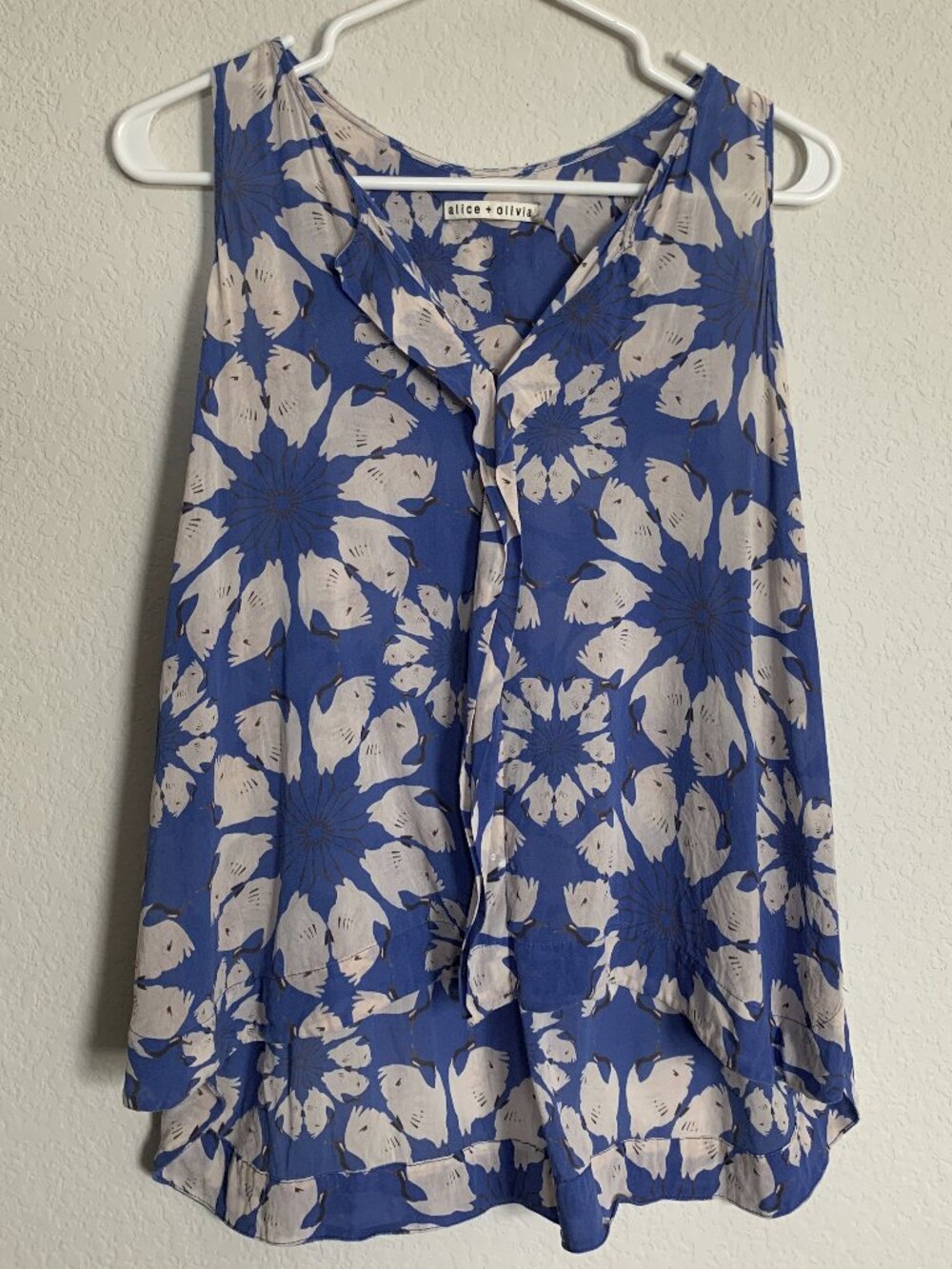 Alice and Olivia Crane Print Blouse
